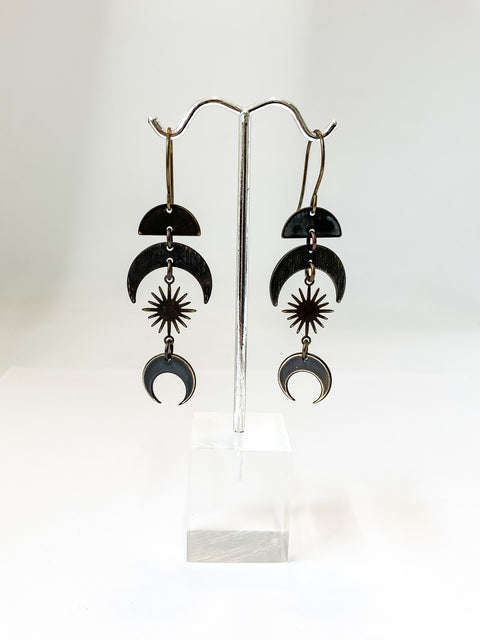 Boho Sun & Moon Dangle Earrings - Arts and Heritage St. Albert