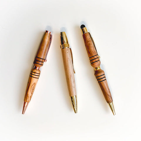 Large Wooden Pen Brown & Gold (Straight) - Arts and Heritage St. Albert