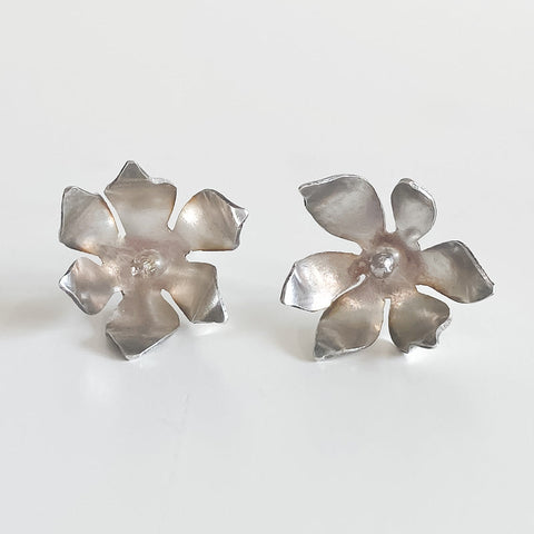 Pure Silver Floral Studs Flowers - Arts and Heritage St. Albert