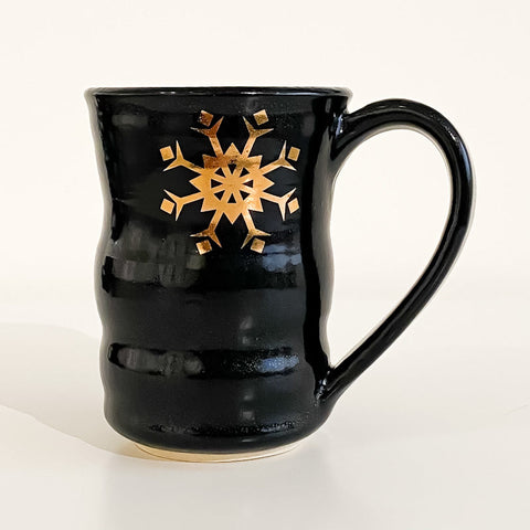 Snowflake Mug with Platinum and Gold Decals - Arts and Heritage St. Albert