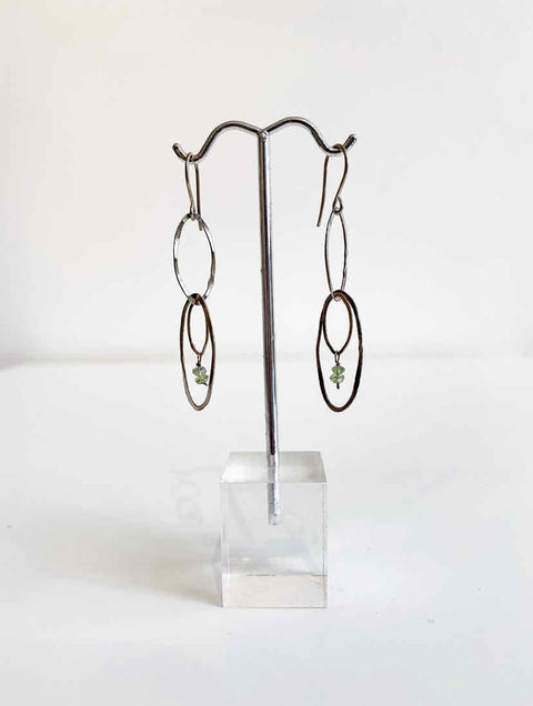 Silver Earrings Peridot, Crystal Peridot - Arts and Heritage St. Albert