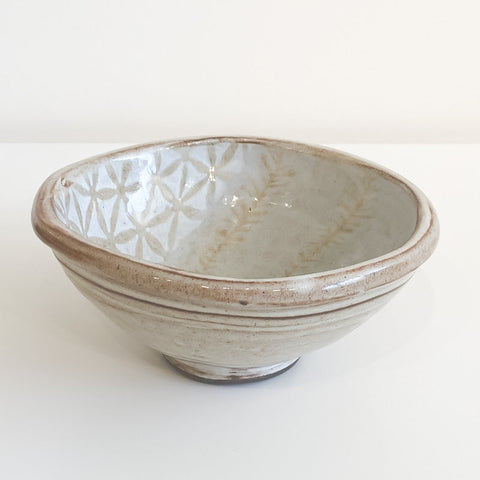 Medium Prairie Patterned Embossed Bowl - Arts and Heritage St. Albert