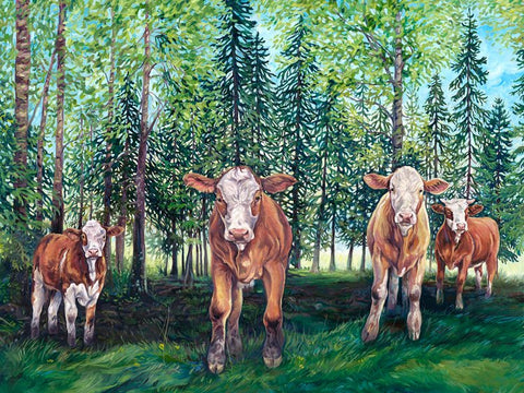 "Cow Series" Art Prints by Crystal Driedger Forest Kids - Arts and Heritage St. Albert