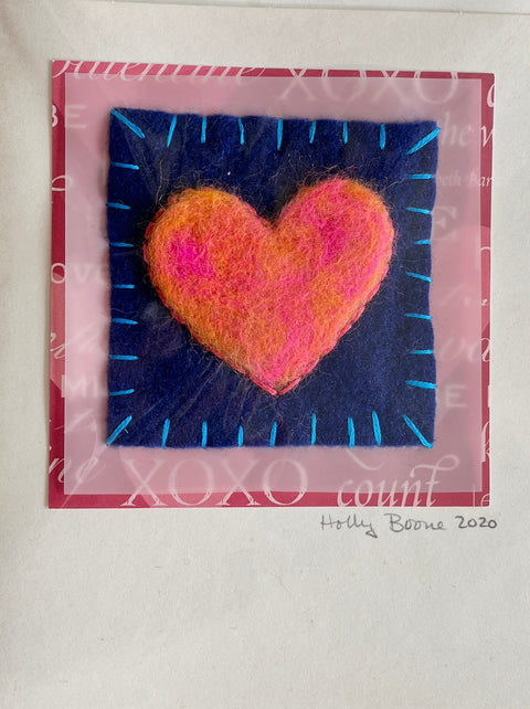 Holly Boone Art Cards - Single Hearts Solid Orange - Arts and Heritage St. Albert