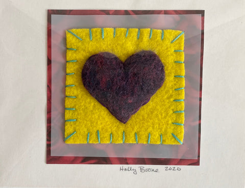 Holly Boone Art Cards - Single Hearts Solid Dark Purple - Arts and Heritage St. Albert