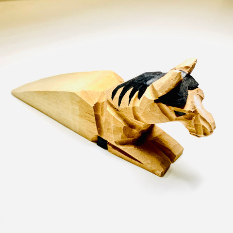 Wooden door stop horse - Arts and Heritage St. Albert