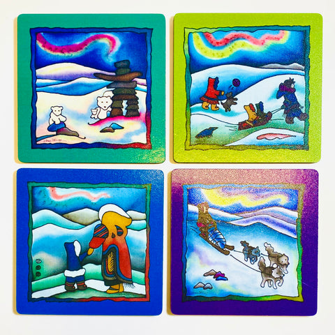 Silk Concepts Coasters (set of 4) Northern series - Arts and Heritage St. Albert