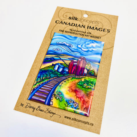 Silk Concepts Magnet Grain Elevators Vertical - Arts and Heritage St. Albert