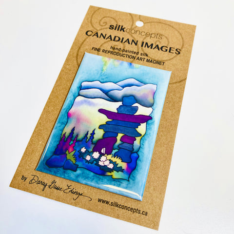 Silk Concepts Magnet Inuksuk with Flowers - Arts and Heritage St. Albert