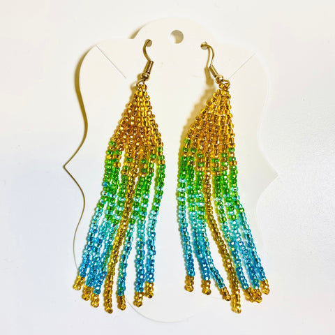 Beaded Earrings Gold - Arts and Heritage St. Albert