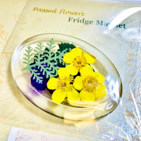 Pressed Flower Art Fridge Magnets Buttercup - Arts and Heritage St. Albert