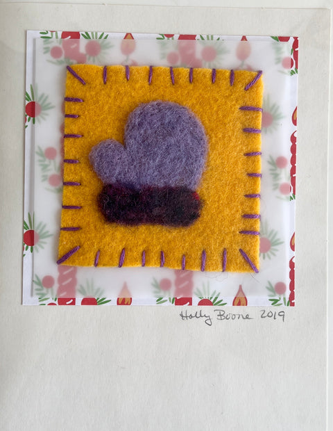 Holly Boone Art Cards - Mittens Purple Mitten - Arts and Heritage St. Albert