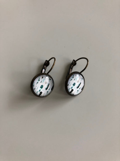 Earrings White & Blue Raindrops - Arts and Heritage St. Albert