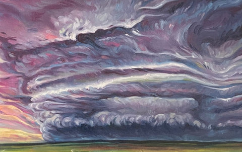 "Landscape Series" Art Cards by Crystal Driedger Hail Storm Horizon - Arts and Heritage St. Albert