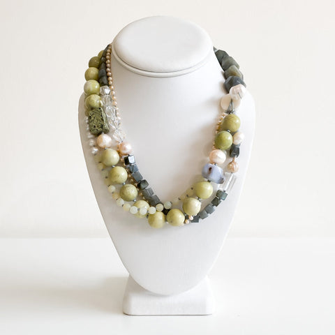 'Pema' Multi Strand Green necklace - Arts and Heritage St. Albert