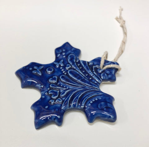 Holiday Ornaments Navy Blue - Snowflake - Arts and Heritage St. Albert