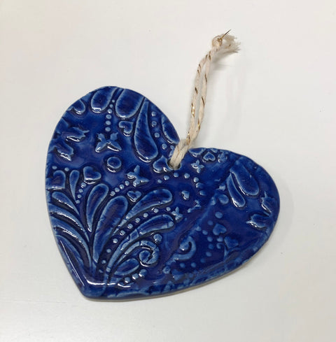 Holiday Ornaments Navy Blue - Heart - Arts and Heritage St. Albert