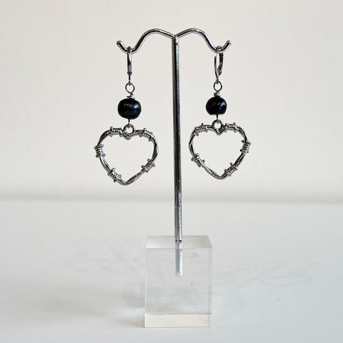 Barbed Wire Heart Earrings - Arts and Heritage St. Albert