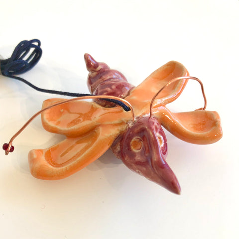 Handmade Ceramic Baby Butterflies Pink and Orange - Arts and Heritage St. Albert