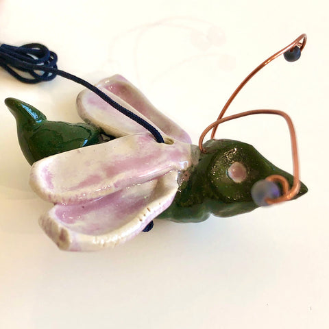 Handmade Ceramic Baby Butterflies Purple and Dark Green - Arts and Heritage St. Albert