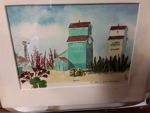 Framed pressed flower art Grain Elevators 5 x 7 - Arts and Heritage St. Albert