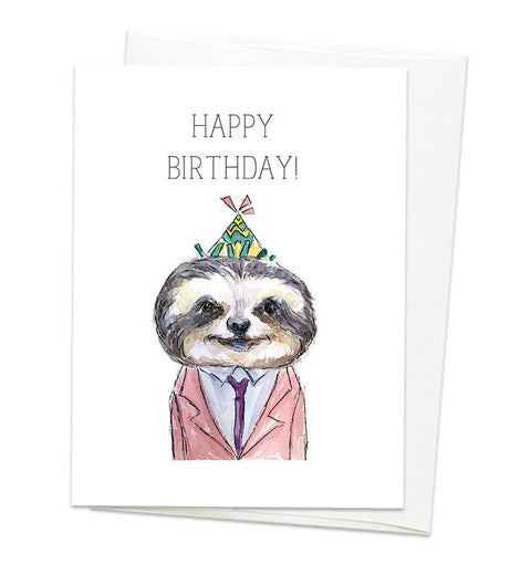 Gloria Ho Illustrations Cards Happy Birthday - Sloth - Arts and Heritage St. Albert