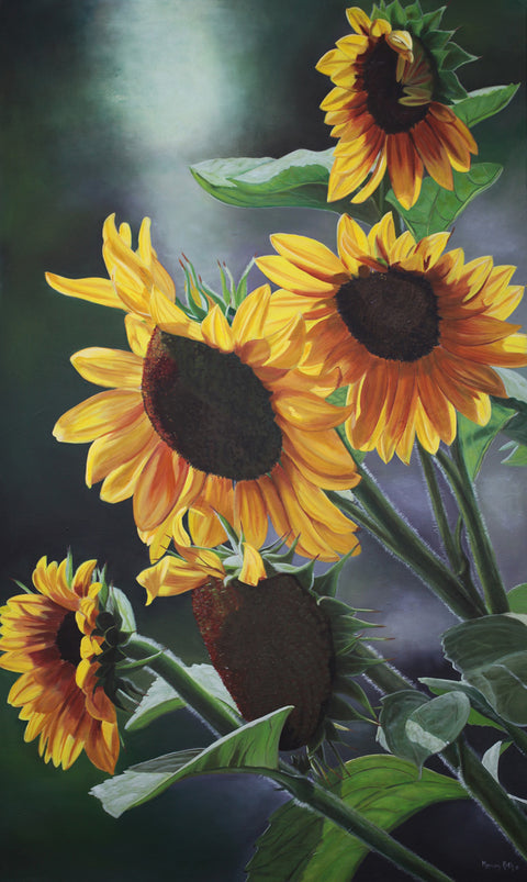 Floral Series Art Cards by Memory Roth Sunflowers, 4.25" x 7" - Arts and Heritage St. Albert