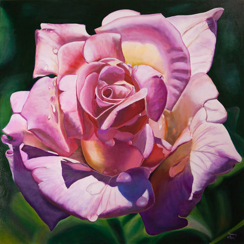 Floral Series Art Cards by Memory Roth The Rose, 5.5" x 5.5" - Arts and Heritage St. Albert