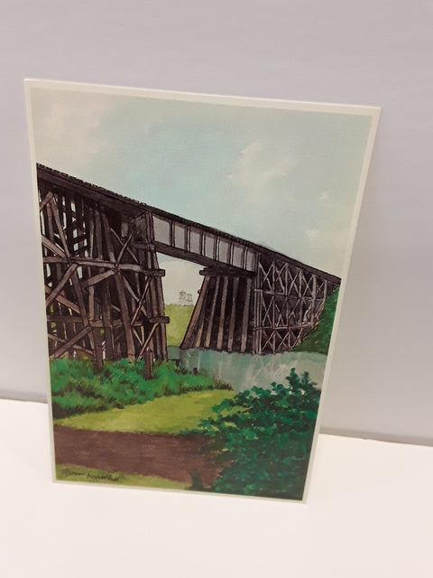 Alan Nuttall Postcards Trestle bridge - Arts and Heritage St. Albert